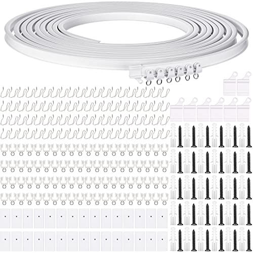 Biegbare Deckenvorhangschiene, flexible Deckenvorhanghalterung, weiche Fenster, gebogene Schiene für Gardinenschiene mit Schienenvorhangsystem, Bettvorhänge, Deckenschiene (weiß, 10 m) von Jetec