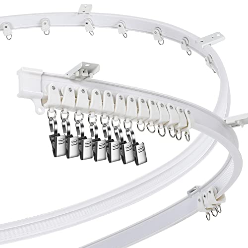 Gebogene Decke Vorhangschiene Biegsame Halterung für Vorhangschiene Etagenbett Erkerfenster Raumteiler Flexibel Gerade (Weiß, 3 m/ 9,8 Ft) von Jetec