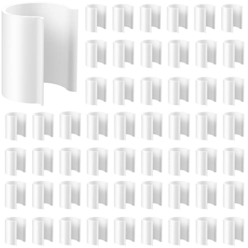 Jetec 128 Stück weiße Poolabdeckungsclips für oberirdische Pools, PVC-Klemmen für Schwimmbad, Windschutzabdeckungsclips für 3,8 cm PVC-Rohr zur Sicherung des Schwimmens mit Metallgeländer von Jetec