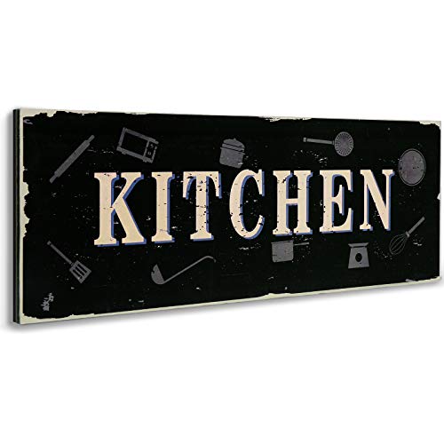 Jetec 16 x 6 Zoll Kitchen Schild Rustikale Küche Holzschild Bauernhaus Küchen Buchstaben Wandschild Dekoration für Wohnküche Esszimmer Dekor von Jetec