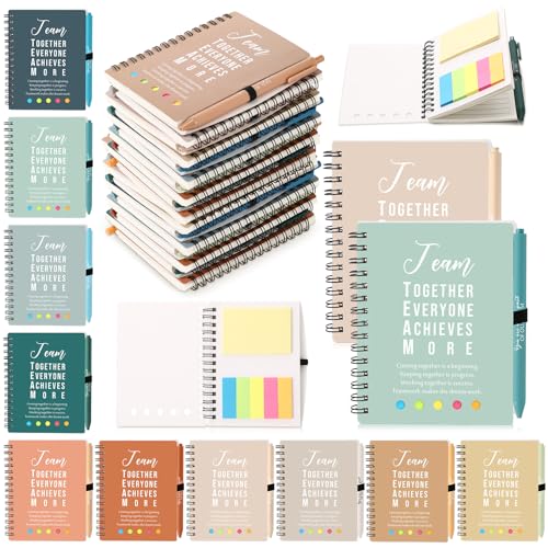 Jetec 25 Sets Employee Appreciation Gifts Bulk Teacher Appreciation Notebook Inspirational Spiral Notebooks with Ballpoint Pens Thank You Gifts for CNA Week Nurse(Healing Color,Team) von Jetec