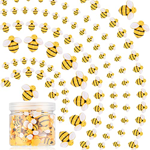 Jetec 80 Stücke Harz Bienen Dekor Biene Dekoration Biene Geformte Handwerk Verzierung mit Aufbewahrungsbox für DIY Handwerk Party Haus Dekorative Biene von Jetec