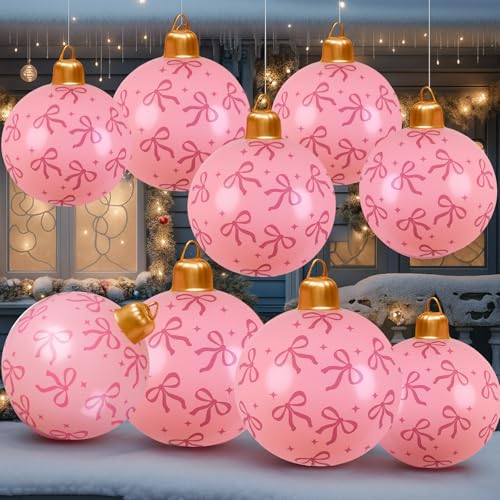 Jetec Aufblasbare Weihnachtskugel-Ornamente, 61 cm, Schleife, PVC, aufblasbar, Outdoor-Dekoration für Urlaub, Weihnachtsbaum, Hof, 6 Stück Jetec Aufblasbare Weihnachtskugel-Ornamente, 61 cm, Schleife, PVC, aufblasbar, Outdoor-Dekoration für Urlaub, Weihnachtsbaum, Hof, 6 Stück von Jetec