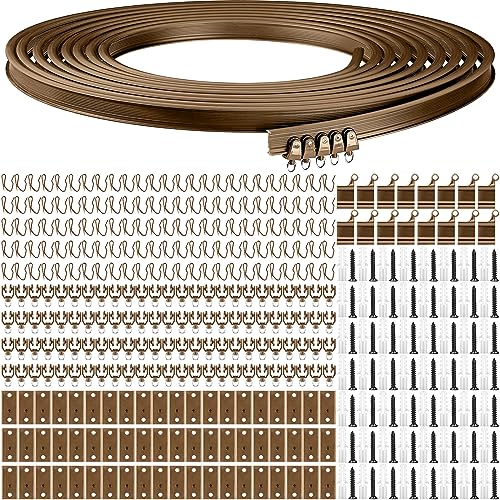 Jetec Biegbare Deckenvorhangschiene, flexible Deckenvorhanghalterung, weiche Fenster, gebogene Schiene für Vorhangschiene mit Schienenvorhangsystem, Bettvorhänge, Deckenschiene (Braun, 20 m) von Jetec