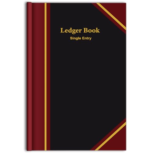 Jetec Black Ledger Books for Bookkeeping 11.4 x 7.5 Inches Accounting Book Accounting Notebook for Tracking Money, Expenses von Jetec