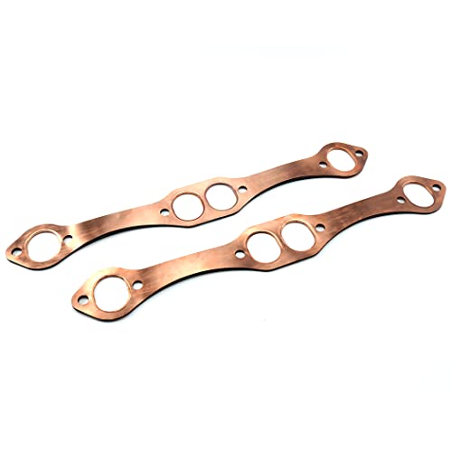 SBC Auspuffdichtungen, ovaler Anschluss, Kupfer, kompatibel mit SB Chevy 327 305 350 383, wiederverwendbar von Jetuplusllc