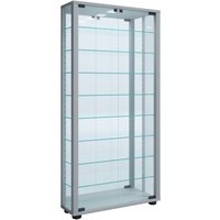 VCM Standvitrine Lumo Maxi mit Spiegel, inkl. LED-Beleuchtung, silber von VCM