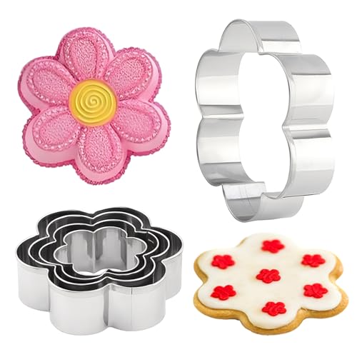 Set mit 5 Flower Cookie Cutters, Cookie Cutter in the Shape of 5 Different Sizes von Jeukwud