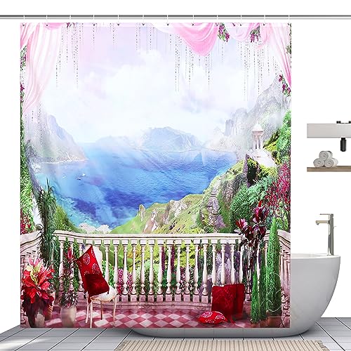 Jevina 200x180cm Berge und Seen Duschvorhang Schimmelresistent Wasserdicht Wasserfester Duschvorhang mit 12 Duschvorhangringen Jevina 200x180cm Berge und Seen Duschvorhang Schimmelresistent Wasserdicht Wasserfester Duschvorhang mit 12 Duschvorhangringen von Jevina