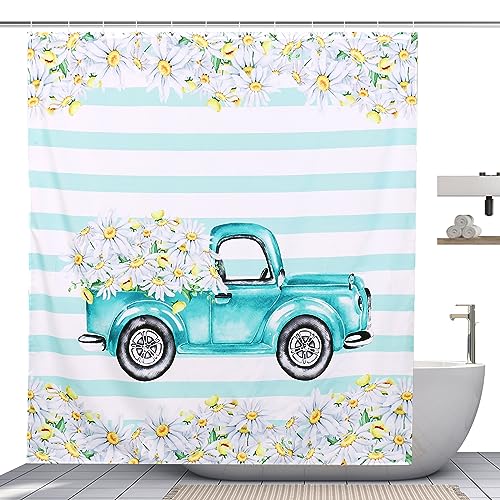 Jevina 200x180cm Kleiner Zug und Blumen Duschvorhang Schimmelresistent Wasserdicht Wasserfester Duschvorhang mit 12 Duschvorhangringen Jevina 200x180cm Kleiner Zug und Blumen Duschvorhang Schimmelresistent Wasserdicht Wasserfester Duschvorhang mit 12 Duschvorhangringen von Jevina