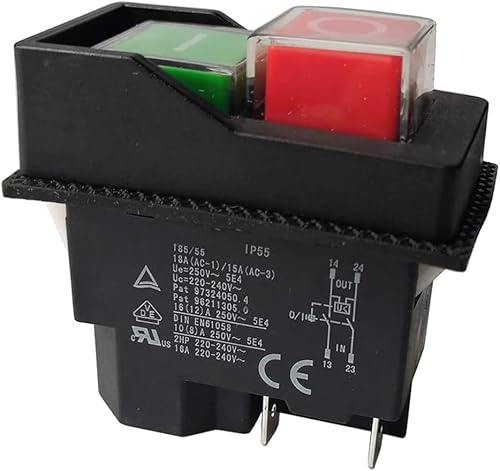 Jevina KJD17-220V 4 PIN Elektromagnetische Schalter Druckschalter, Sicherheitsschalter für Elektrowerkzeuge Jevina KJD17-220V 4 PIN Elektromagnetische Schalter Druckschalter, Sicherheitsschalter für Elektrowerkzeuge von Jevina