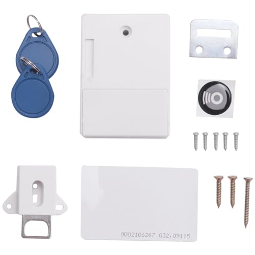 Jevina Smart Schrankschloss NFC, RFID-Schloss für Möbel, Keyless mit 2 RFID Karten, Einfache Installation, Kindersicher von Jevina