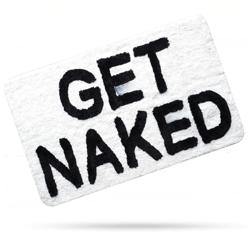 Jevuoyee 50,8 x 81,3 cm get Naked Bath mat, Get Naked Badematte, Teppiche für Badezimmer, Chenille, lustige Badezimmermatte, rutschfest, für Wohnungsdekoration, Badewanne und Dusche von Jevuoyee