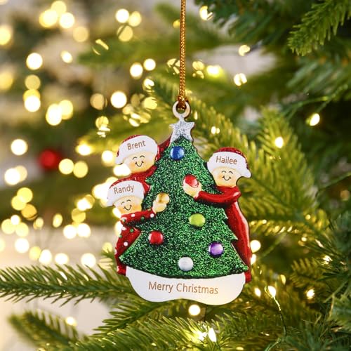 Jeweidea Personalisierte Weihnachtsanhänger mit Namen Weihnachtsbaumschmuck Holz 2024 Weihnachtsdeko Holz Aufhängen (A-Namen 3) von Jeweidea