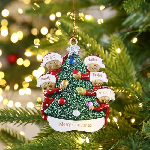 Jeweidea Personalisierte Weihnachtsanhänger mit Namen Weihnachtsbaumschmuck Holz 2024 Weihnachtsdeko Holz Aufhängen (B-Namen 5) von Jeweidea
