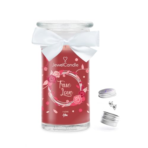 JewelCandle True Love Ohrringe Silber - große Duftkerze (80 Std) von JewelCandle