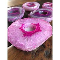 Große Rosa Achat Scheibe Mikrokristallinen Quarz Teelicht Kerzenhalter Ornament Geschenk Große Rosa Achat Scheibe Mikrokristallinen Quarz Teelicht Kerzenhalter Ornament Geschenk von JewelCrystalsLtd