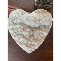 Großes Weißes Amethyst Herz 6 Weiße Quarz Geode Kristall Geschenk 1, 129Kg - H14xw15xd5, 5cm von JewelCrystalsLtd