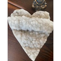 Riesiges Weißes Amethyst Herz 5 Weiße Quarz Geode Kristall Geschenk 2.625Kg - H28xw16xd10cm von JewelCrystalsLtd