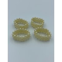 Serviettenringe Aus Kunstperlen | Gelb, 4Er-Set von JewelGrotto