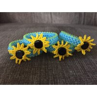 Sunflower Serviettenringe Perlen, Blau Und Grün. | 4Er-Set von JewelGrotto