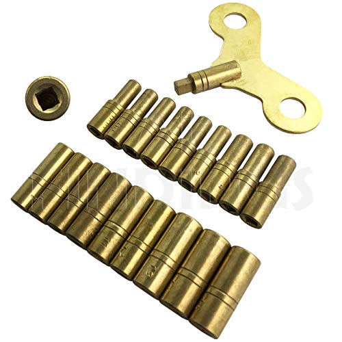 18-teiliges Uhren-Aufziehschlüssel-Set aus Messing, 1,75 mm – 6,0 mm / 000–15, Heizkörper-Schlüssel von Jewellers Tools