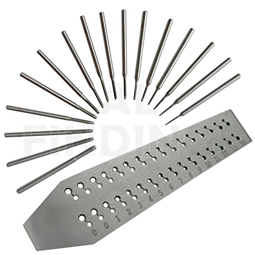 Jewellers Tools 16-teiliges Gewindebohrer-Set, Nr. 0,3 mm bis 2 mm Gewindebohrer und Schneideisen, Mini-Mikro-Reparaturwerkzeug Jewellers Tools 16-teiliges Gewindebohrer-Set, Nr. 0,3 mm bis 2 mm Gewindebohrer und Schneideisen, Mini-Mikro-Reparaturwerkzeug von Jewellers Tools