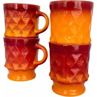 Vintage Rot/Orange Kimberly Glas Becher von JewelryBubble