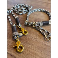 Halsband Und Leine Für Den Hund Ppm-Seil Tauhalsband Tauleine Mit Leder Takelung von JewelsNapfgerecht
