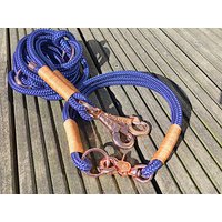 Premium Set Tauhalsband Und Tauleine Für Den Hund in Blau Bronze von JewelsNapfgerecht