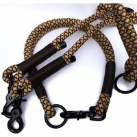 Premium Set Tauhalsband Und Tauleine Für Den Hund in Braun Schwarz von JewelsNapfgerecht