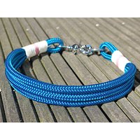 Premium Tauhalsband Mit Ledertakelung Hund Takelung Blau Silber von JewelsNapfgerecht