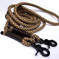 Premium Tauleine Mit Ledertakelung in Braun Schwarzen Karabinern Und Beschlägen von JewelsNapfgerecht