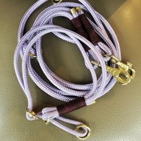 Set Tau-Leine Und Passendes Halsband Mit Leder-Takelung Hund von JewelsNapfgerecht