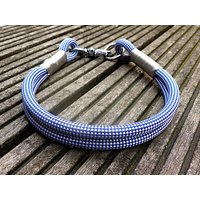 Tauhalsband Aus Kletterseil Mit Satin Takelung in Silber von JewelsNapfgerecht