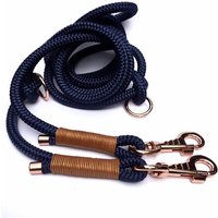 Verstellbare Tau-Leine in Blau Mit Ledertakelung Tauleine Hund von JewelsNapfgerecht