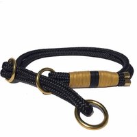 Zugstopp Tau-Halsband Für Den Hund Ppm-Seil Mit Leder Takelung in Gold Und Schwarz von JewelsNapfgerecht