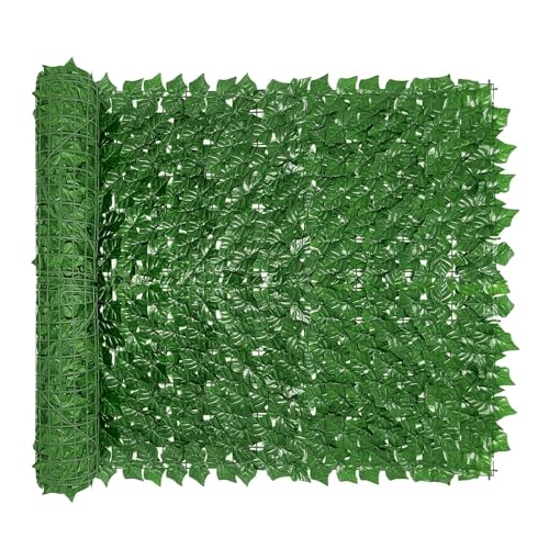 Jewlri Künstliche Efeu Garten Sichtschutz Hecken Zaun mit Künstlichen Blättern Kunstpflanzen Plastikpflanzen Deko für Balkon Gartenhecken Zuhause Grün 1.5m x 2.5m von Jewlri