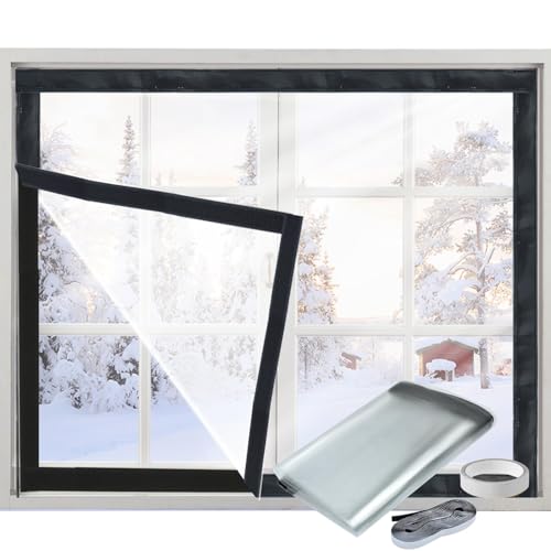 Fensterisolierung für den Winter, Fenster-Kunststoff zum Überwintern, Fensterisolierungs-Set, dicke, transparente Winter-Fensterfolie, Fensterabdeckung mit Klettverschluss für winddicht und warm (99 x Fensterisolierung für den Winter, Fenster-Kunststoff zum Überwintern, Fensterisolierungs-Set, dicke, transparente Winter-Fensterfolie, Fensterabdeckung mit Klettverschluss für winddicht und warm (99 x von Jeyeou