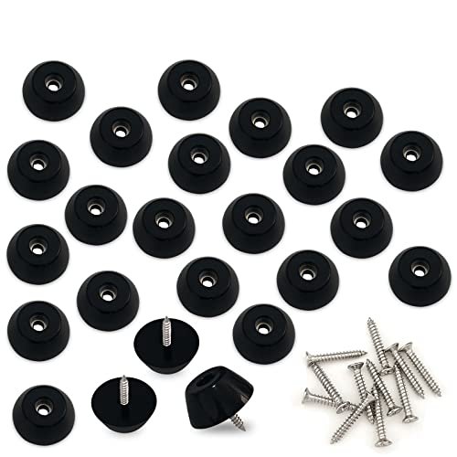 32 Stück Möbelfüsse Gummifüße Schraubbar Rubber Base Mit Schrauben rutschfeste Gummifüße für Sofa, Stuhl, Couchtisch, TV-Schränke, Schubladen, Nachttisch von Jeyrup