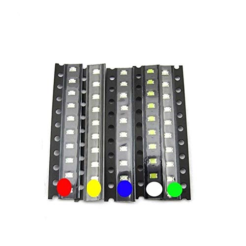 Jgzwlkj LED-Dioden 100pcs = 5colors x 20pcs 0402 2835 1210 1206 0805 0603 3014 3020 Sortiment SMD LED-Dioden-Kit grün/rot/weiß/blau/gelb (Color : 0402 KIT 5color x 20) von Jgzwlkj