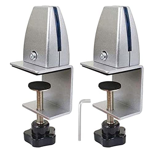 Aluminium Schreibtischteilungsklemme für 1/8" bis 1" dicke Paneele, verstellbare Schreibtischteilerklemme Grau, Schreibtisch-Privatsphärenklemme 2er Pack. von Jhanw