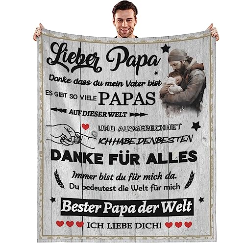 JhcsDy Geschenk Papa Decke Papa Geburtstagsgeschenk Geschenke für Papa Bester Papa Geschenke 130x150CM von JhcsDy