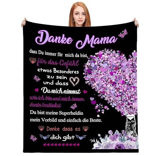 JhcsDy Geschenk für Mama, Geburtstagsgeschenk für Mama Decke,Hochzeitstag Geschenke für Mutter,Mama Jubiläumsgeschenk Hochzeitstag Geburtstagsgeschenk Valentinstagsdecke Flauschige,150x130cm von JhcsDy