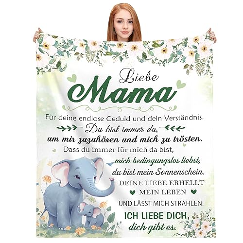 JhcsDy Geschenk für Mama, Geburtstagsgeschenk für Mama Decke,Hochzeitstag Geschenke für Mutter,Mama Jubiläumsgeschenk Hochzeitstag Geburtstagsgeschenk Valentinstagsdecke Flauschige,150x200cm von JhcsDy