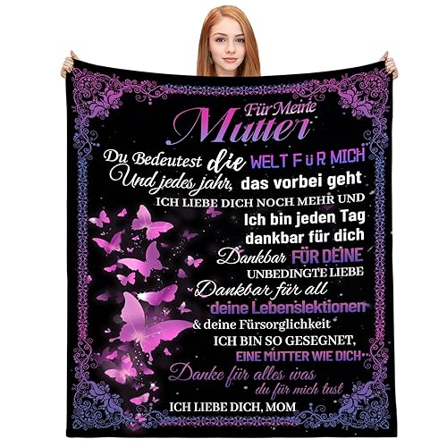 JhcsDy Geschenk für Mama, Geburtstagsgeschenk für Mama Decke,Hochzeitstag Geschenke für Mutter,Mama Jubiläumsgeschenk Hochzeitstag Geburtstagsgeschenk Valentinstagsdecke Flauschige,150x200cm von JhcsDy