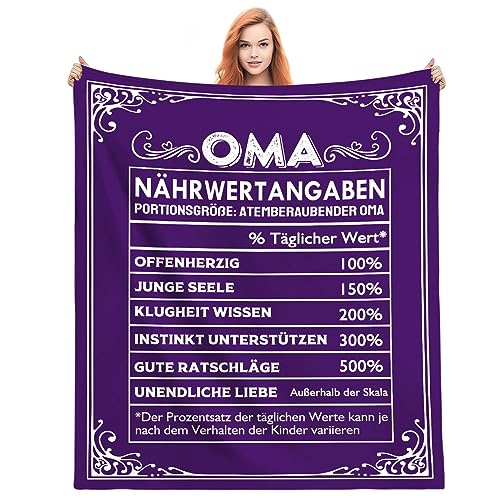 JhcsDy Geschenk für Oma, Geburtstagsgeschenk für Oma Decke,Hochzeitstag Geschenke für Oma Jubiläumsgeschenk Hochzeitstag Geburtstagsgeschenk Valentinstagsdecke Flauschige,150x200cm von JhcsDy