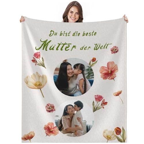 JhcsDy Mama personalisierte Decke mit Foto Mama Decke Geschenke für Mama personalisierte Decke für Mama Geschenk zum Muttertag Geburtstagsgeschenk für Mama von JhcsDy