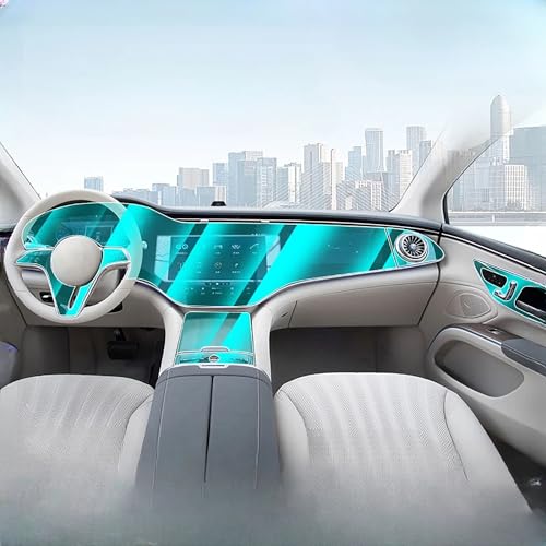 JiAnFacAI Für Mercedes Benz EQS AMG 450 2021 2022 2023 Auto-Innenfolie,Auto Innenraum Mittelkonsole Transparente TPU-Schutzfolie Anti-Kratz-Folie Zubehör,B-transparent von JiAnFacAI