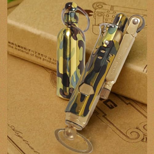 JiFENG Vintage Messing Feuerzeug aus dem 1. Weltkrieg - Replica Lighter aus WWll - Antikes Grabenfeuerzeug - Trench Benzinfeuerzeug in Patronen Form - Seltenes Luntenfeuerzeug von JiFENG